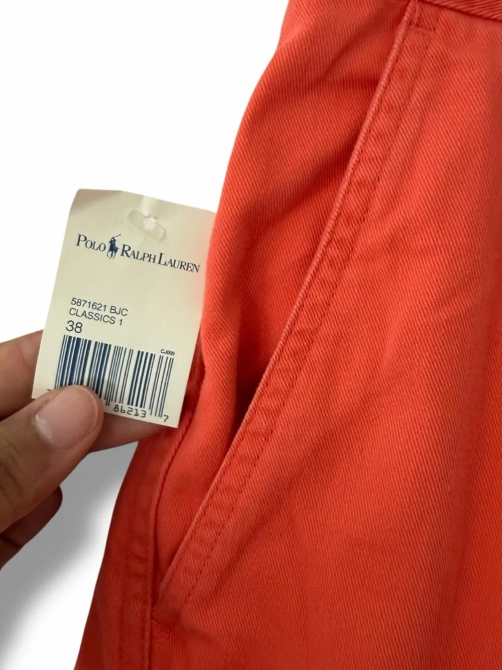 NWT Polo Ralph Lauren Orange Linen Gellar Fatigue Cargo Shorts Vintage Y2K Sz 38